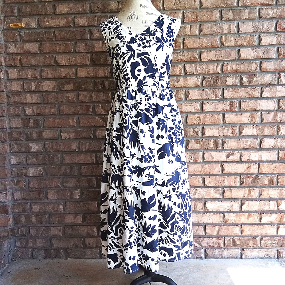 Magaschoni Bold Shadow Fauna Print Linen Dress NWT.